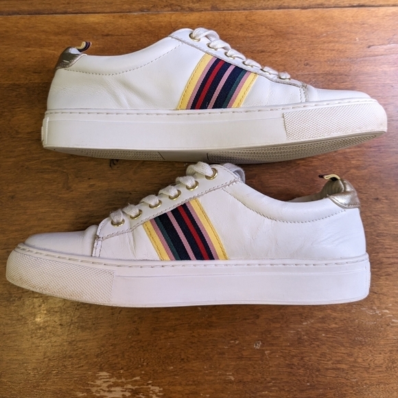 1901 Tige en Cuir White Rainbow stripe Tennis Shoe Size 6 - Picture 6 of 8